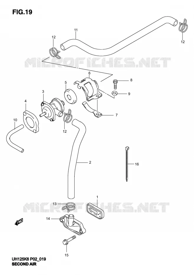 SYSTEME RECYCLAGE GAZ ECHAPPEMENT Suzuki SCOOTER 125 BURGMAN 2005  UH125K5(P2)