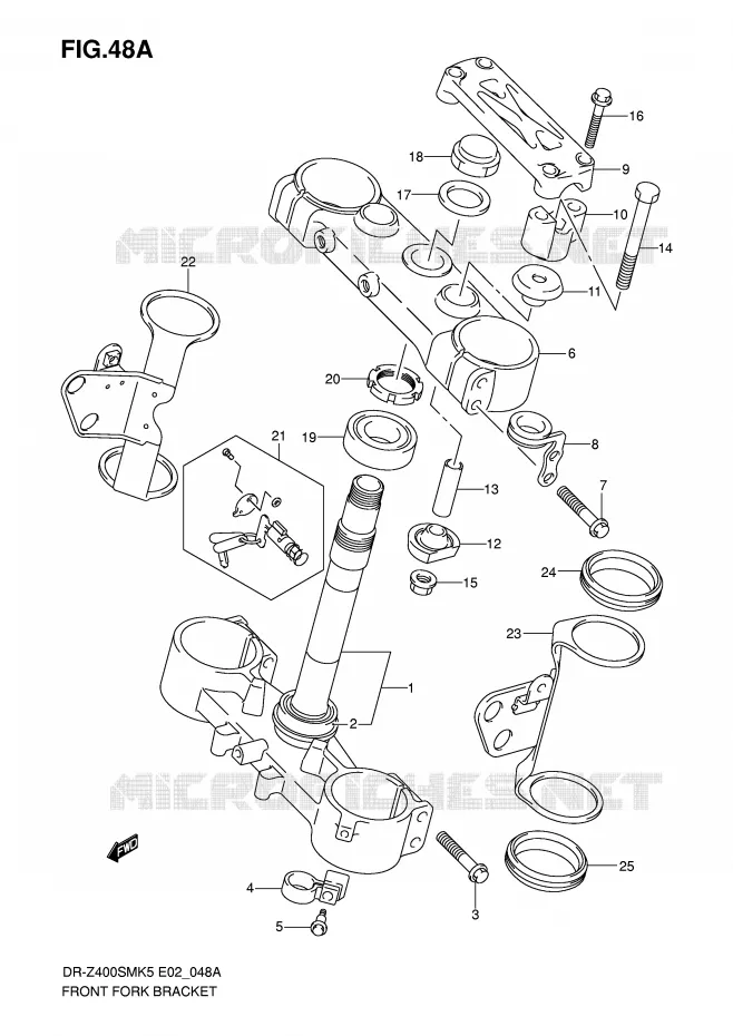 TE DE FOURCHE (MODEL K7/K8/K9) Suzuki MOTO 400 DR-Z 2006  DR-Z400SMK6(E2)