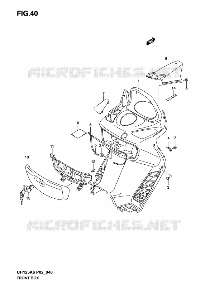 VIDE POCHE Suzuki SCOOTER 125 BURGMAN 2002  UH125K2(P2)