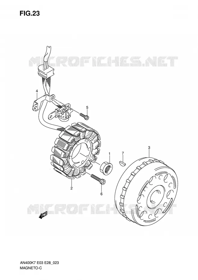 ALLUMAGE ROTOR - STATOR (MODEL K7) Suzuki SCOOTER 400 BURGMAN 2008  AN400K8(E3/E28)