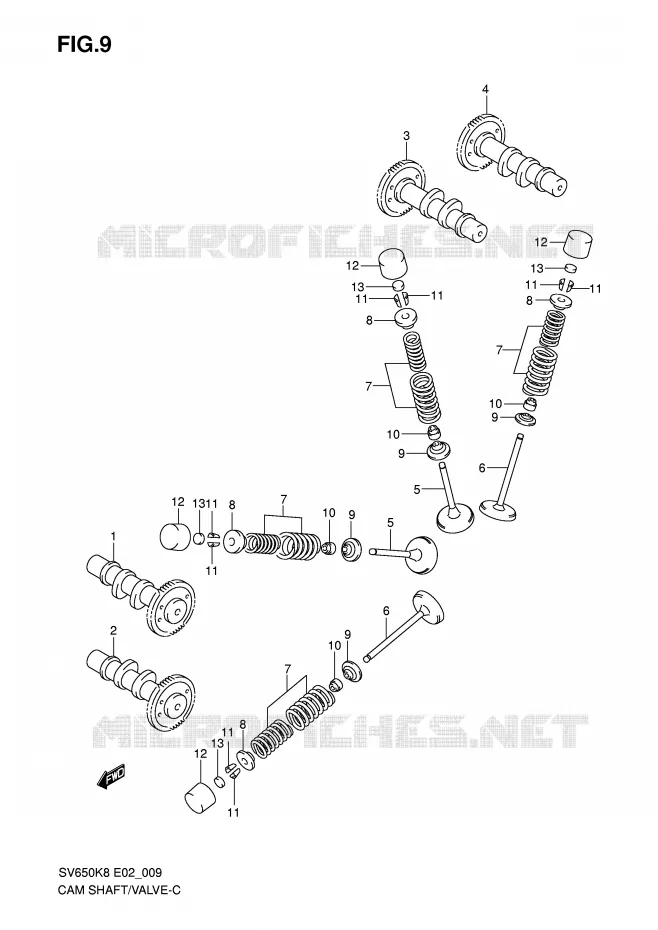ARBRE A CAMES - SOUPAPES Suzuki MOTO 650 SV 2008  SV650SUK8(E2)