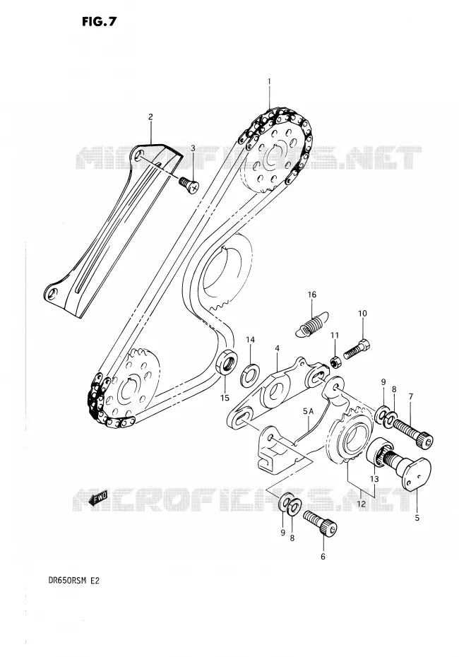 BALANCIER DE CHAINE Suzuki MOTO 650 DR 1991  DR650RSM(E2)
