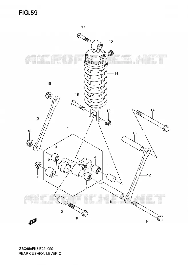BIELLETTE DE SUSPENSION ARRIERE Suzuki MOTO 650 GSX-F 2010  GSX650FUL0(E2)