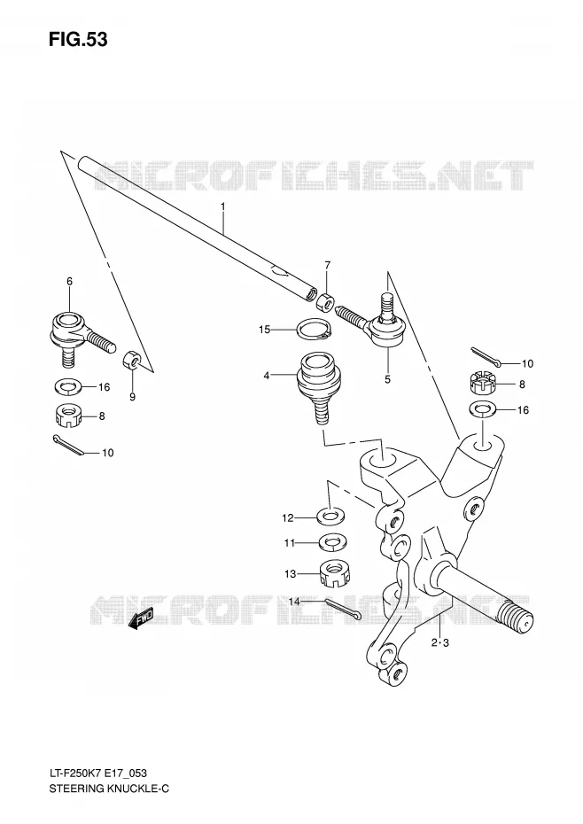 BIELLETTES DE DIRECTION - MOYEU Suzuki QUAD 250 OZARK 2008  LT-F250K8(E17)