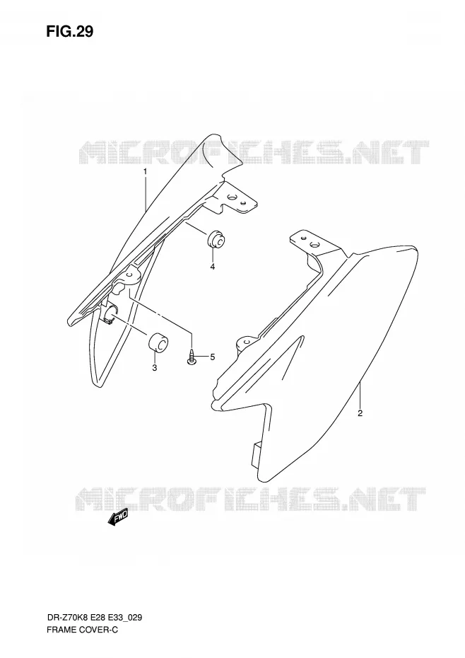 CARENAGES ARRIERE Suzuki MOTO 70 DR-Z 2011  DR-Z70L0(E28/E33)