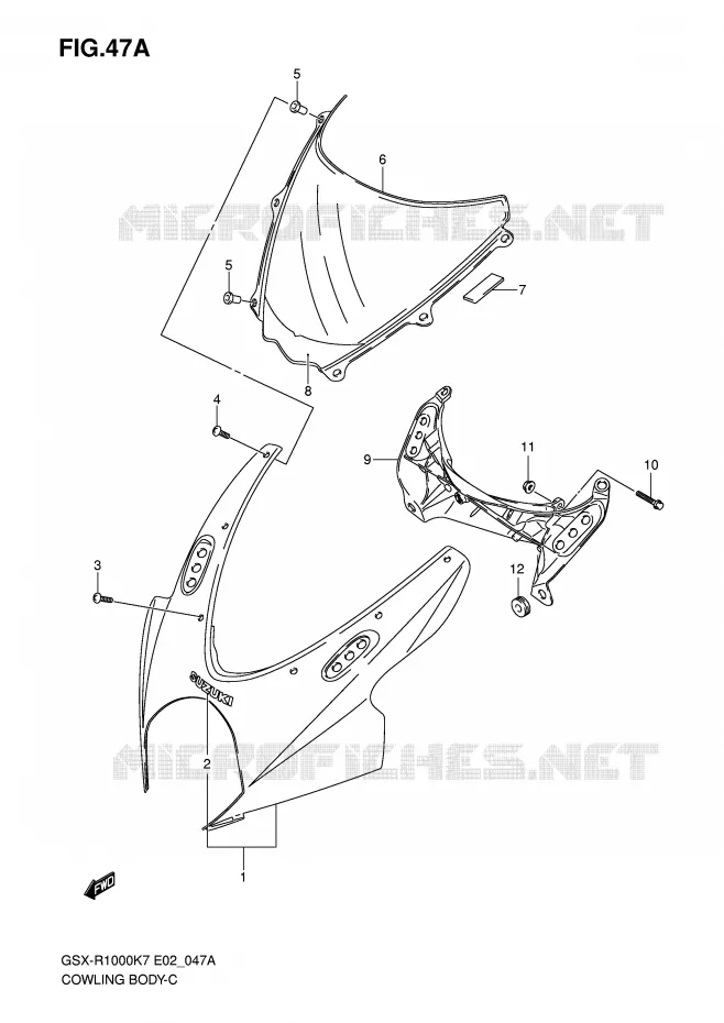 CARENAGES (MODEL K8) Suzuki MOTO 1000 GSX-R 2008  GSX-R1000U2K8(E2)