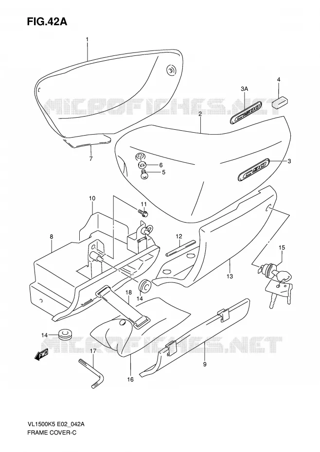 CARENAGES (MODEL K8) Suzuki MOTO 1500 INTRUDER 2008  VL1500K8(E2)