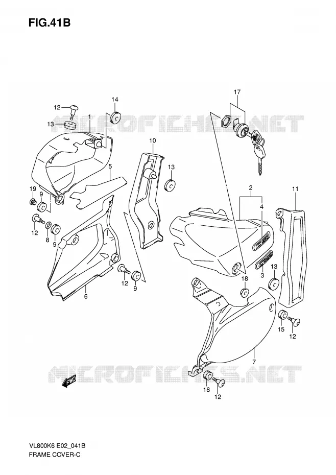 CARENAGES (MODEL K8) Suzuki MOTO 800 VOLUSIA 2008  VL800K8(E2)