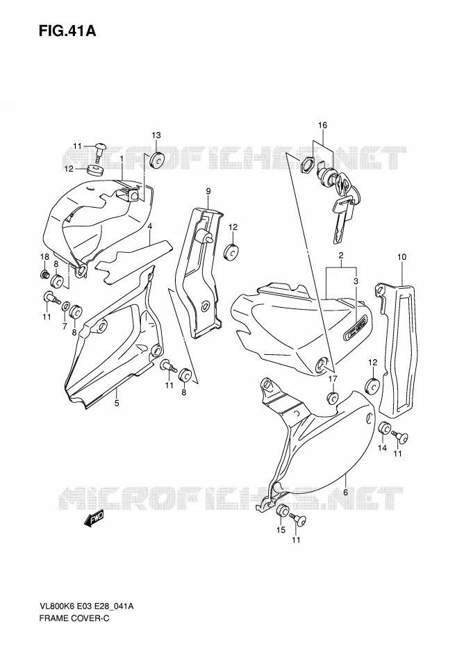 CARENAGES (VL800CK6) Suzuki MOTO 800 VOLUSIA 2008  VL800TK8(E3/E28)