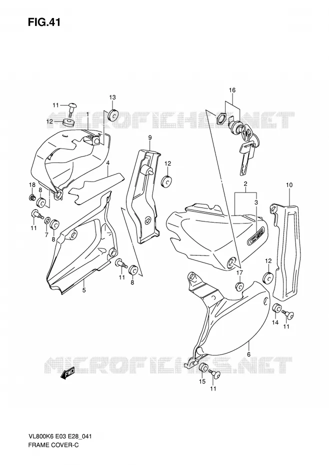 CARENAGES (VL800K6/TK6) Suzuki MOTO 800 VOLUSIA 2007  VL800CK7(E3/E28)