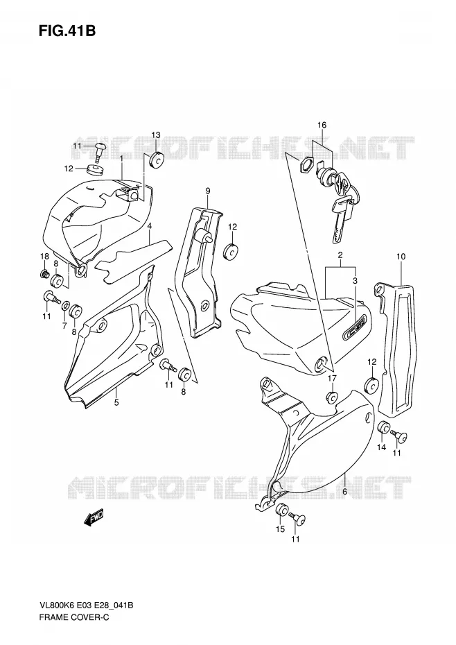 CARENAGES (VL800K7/TK7) Suzuki MOTO 800 VOLUSIA 2006  VL800K6(E3/E28)