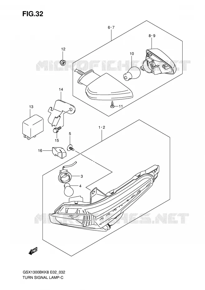 CLIGNOTANTS Suzuki MOTO 1300 B-KING 2009  GSX1300BKAK9(E2)