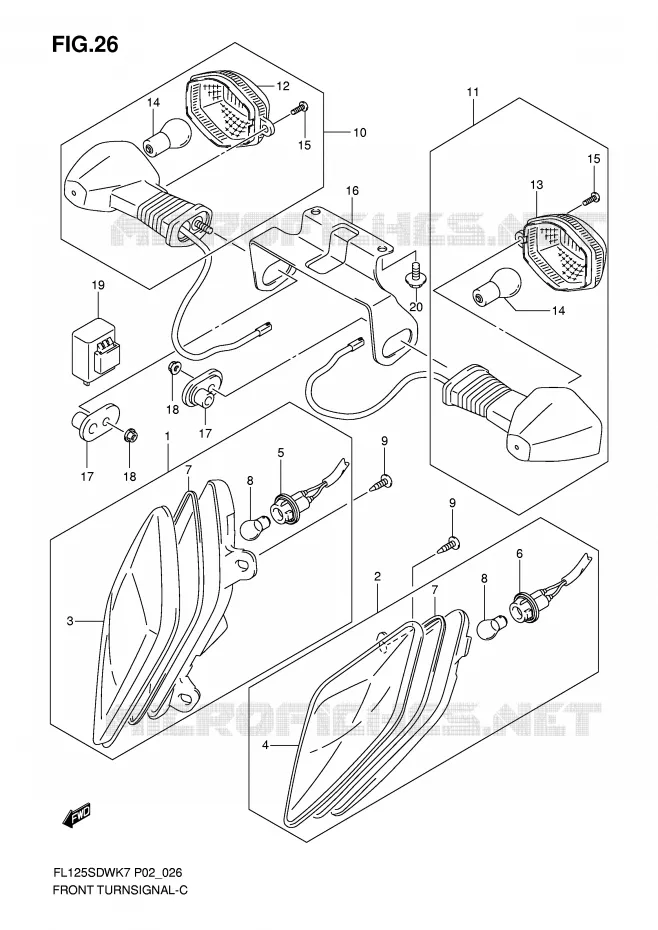 CLIGNOTANTS Suzuki SCOOTER 125 FL 2009  FL125SDWK9(P2)