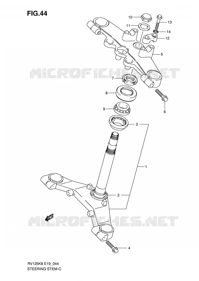 COLONNE DE DIRECTION Suzuki MOTO 125 VAN-VAN 2008  RV125K8(E19)