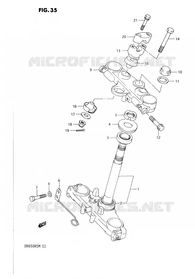 COLONNE DE DIRECTION Suzuki MOTO 650 DR 1991  DR650RSM(E2)