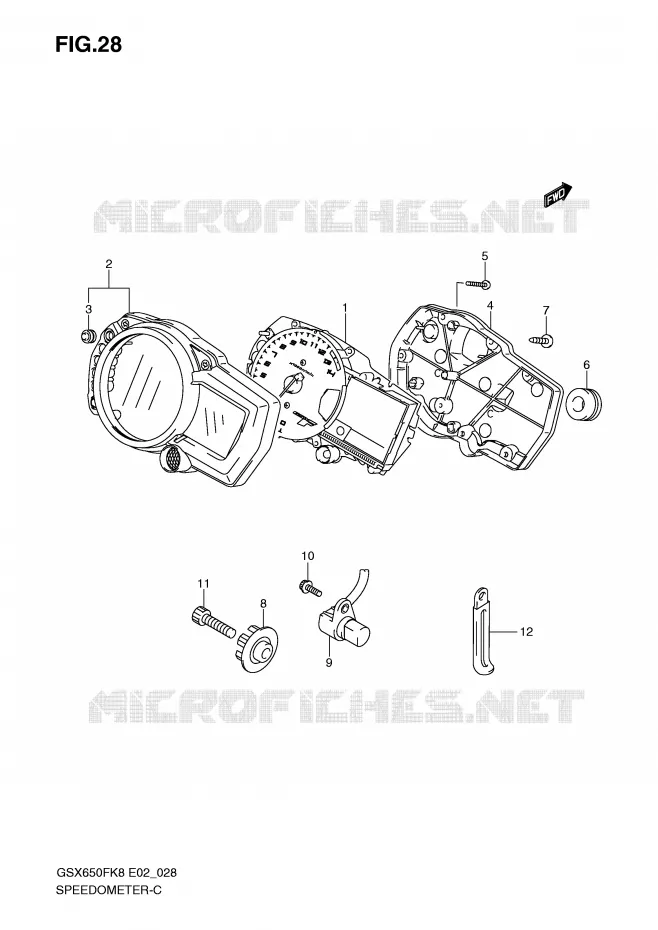 COMPTEUR (GSX650F/FU) Suzuki MOTO 650 GSX-F 2010  GSX650FL0(E2)
