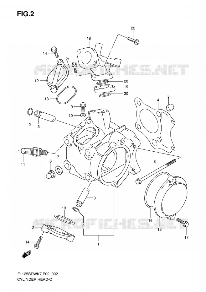 CULASSE Suzuki SCOOTER 125 FL 2009  FL125SDWK9(P2)