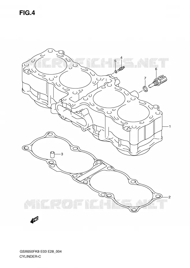 CYLINDRE Suzuki MOTO 650 GSX-F 2010  GSX650FAL0(E3/E28)