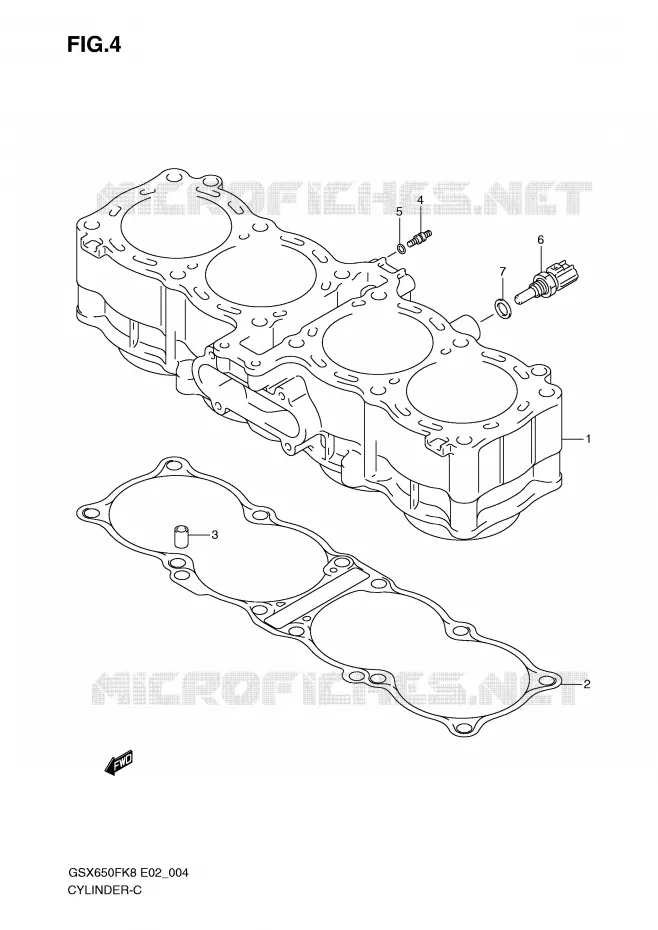 CYLINDRE Suzuki MOTO 650 GSX-F 2010  GSX650FL0(E2)