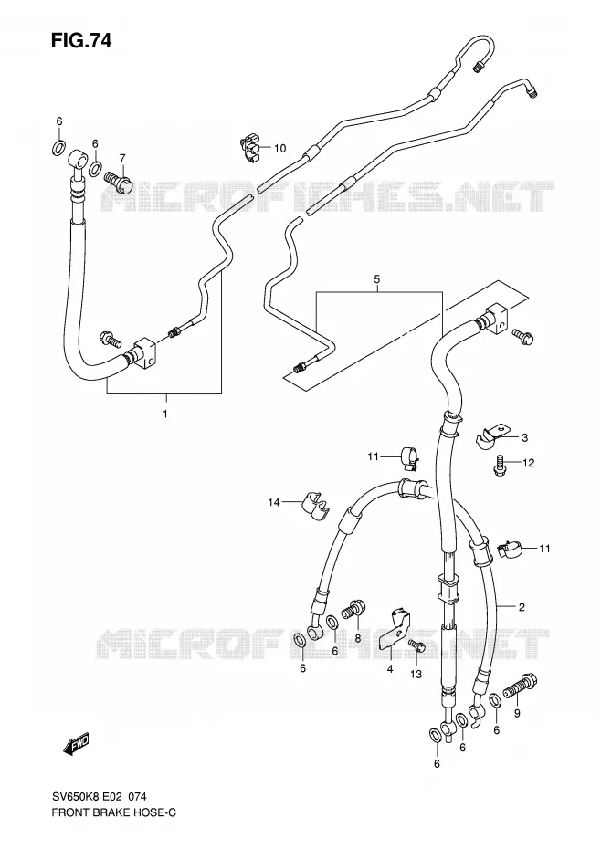 DURITE DE FREIN AVANT (SEE NOTE) Suzuki MOTO 650 SV 2008  SV650SUAK8(E2)
