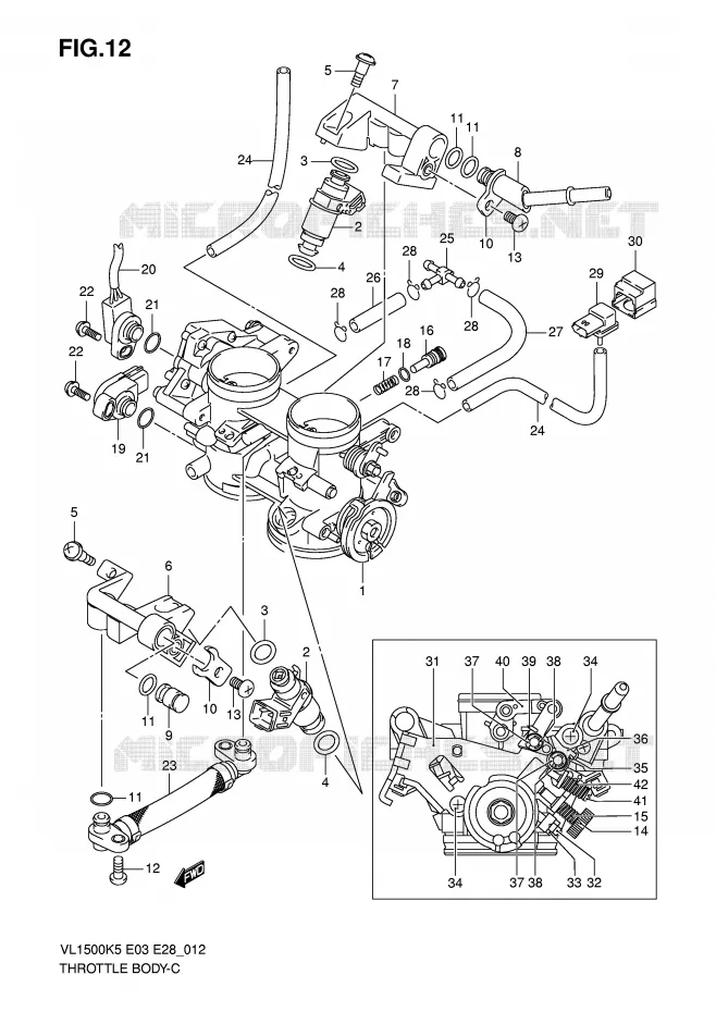 ENSEMBLE INJECTION Suzuki MOTO 1500 BOULEVARD 2005  VL1500TK5(E3/E28)