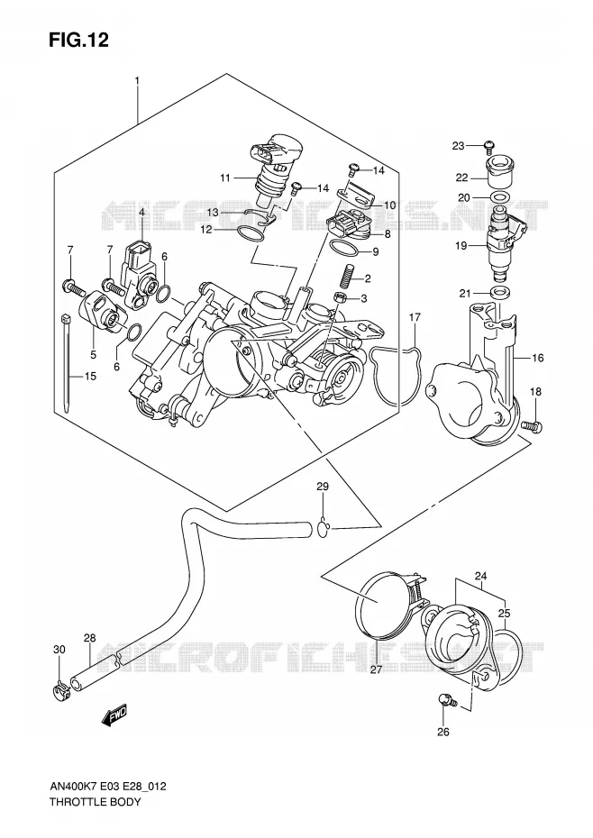 ENSEMBLE INJECTION Suzuki SCOOTER 400 BURGMAN 2010  AN400L0(E3/E28)