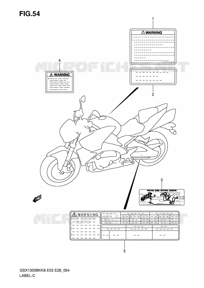 ETIQUETTE Suzuki MOTO 1300 B-KING 2008  GSX1300BKK8(E3/E28)