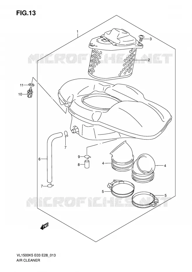 FILTRE A AIR Suzuki MOTO 1500 BOULEVARD 2007  VL1500TK7(E3/E28)