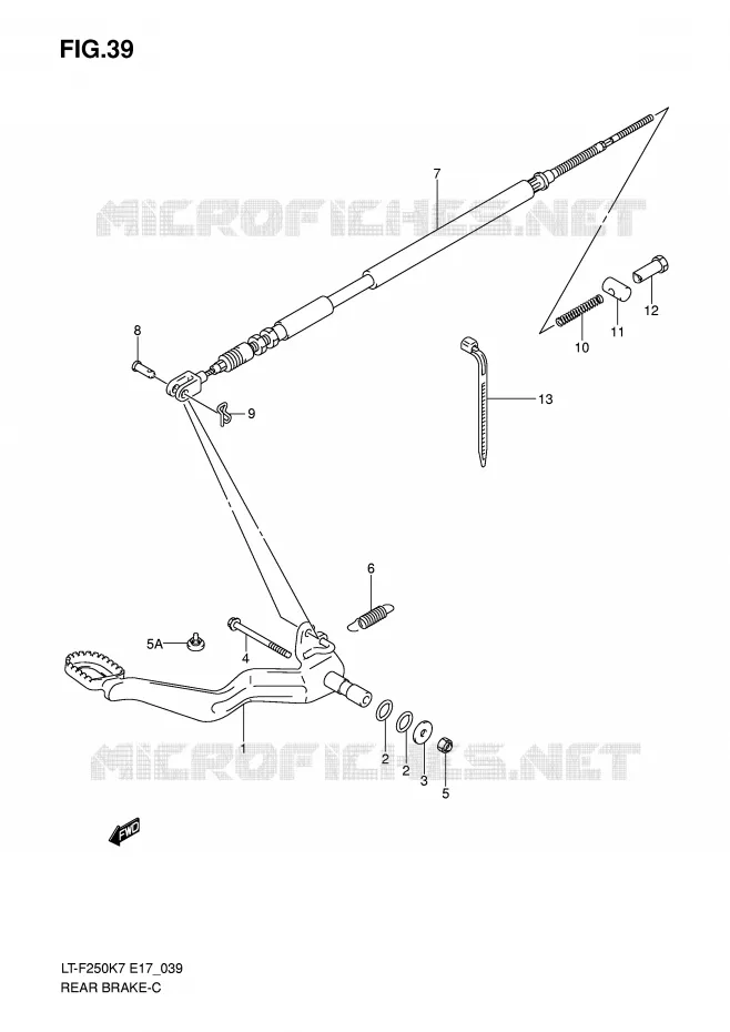 FREIN ARRIERE Suzuki QUAD 250 OZARK 2008  LT-F250K8(E17)