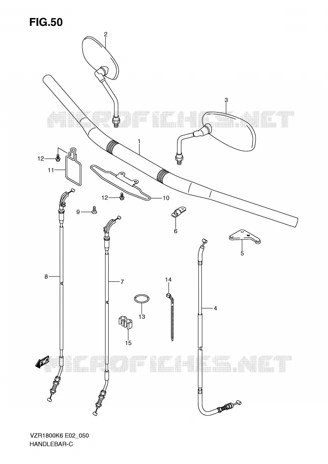 GUIDON (MODEL K6/K7/K8) Suzuki MOTO 1800 INTRUDER 2009  VZR1800NK9(E2)
