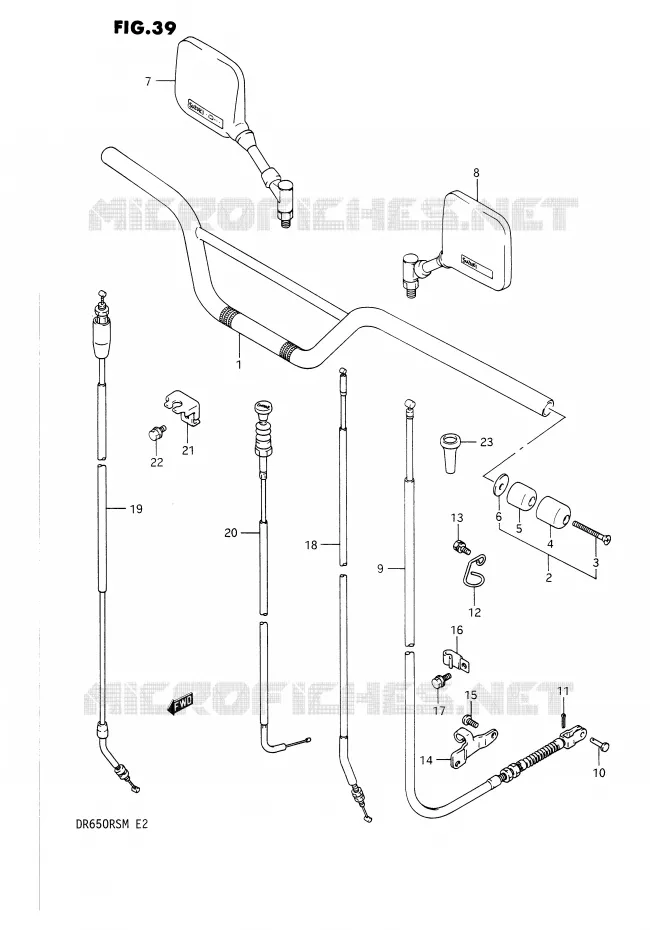 GUIDON (MODELE L) Suzuki MOTO 650 DR 1990  DR650RSL(E2)