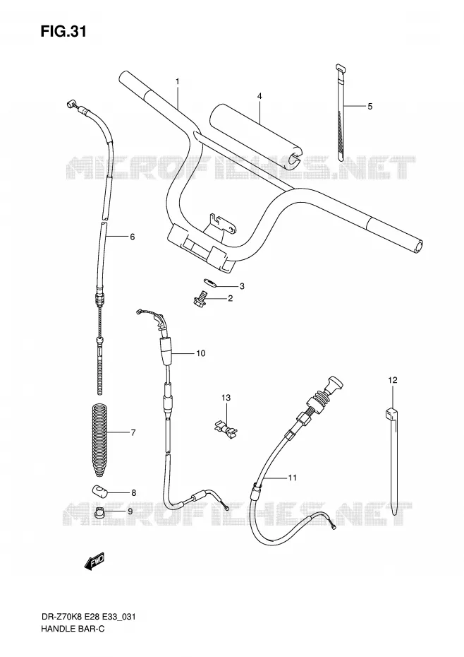 GUIDON Suzuki MOTO 70 DR-Z 2012  DR-Z70L0(E28/E33)