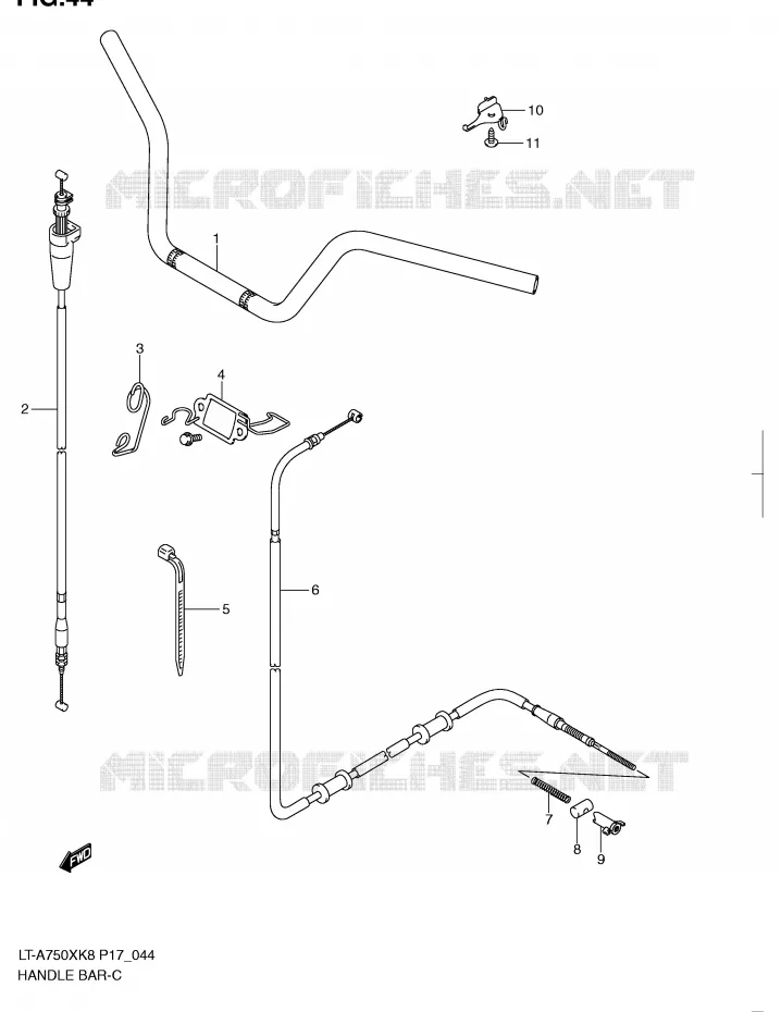 GUIDON Suzuki QUAD 750 KINGQUAD 2010  LT-A750XL0(P17)