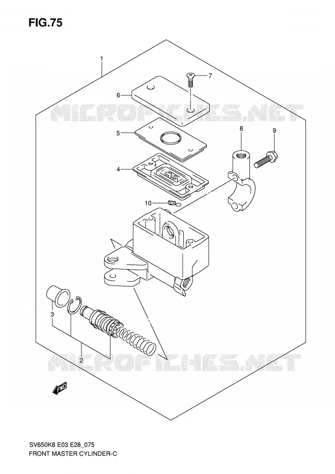 MAITRE CYLINDRE AVANT (SV650AK8/AK9/SL0) Suzuki MOTO 650 SV 2008  SV650SAK8(E3/E28)