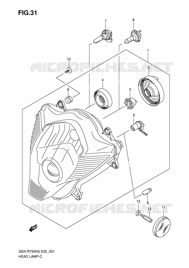 PHARE Suzuki MOTO 750 GSX-R 2006  GSX-R750U2K6(E2)