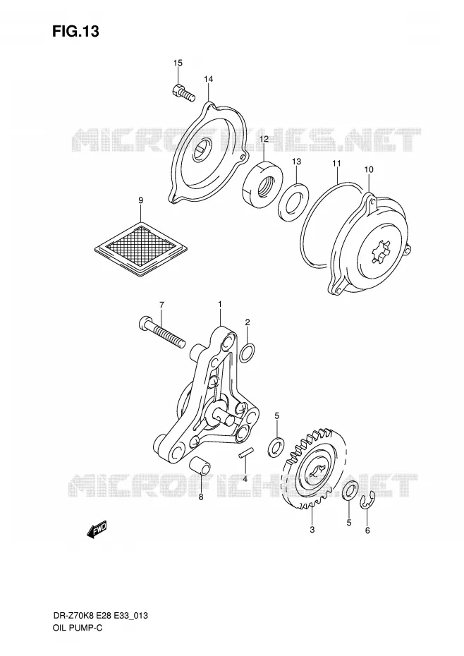 POMPE A HUILE Suzuki MOTO 70 DR-Z 2008  DR-Z70K8(E28/E33)