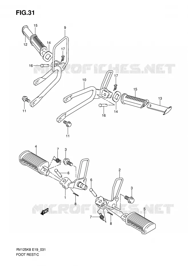 REPOSE PIED Suzuki MOTO 125 VAN-VAN 2011  RV125L0(E19)