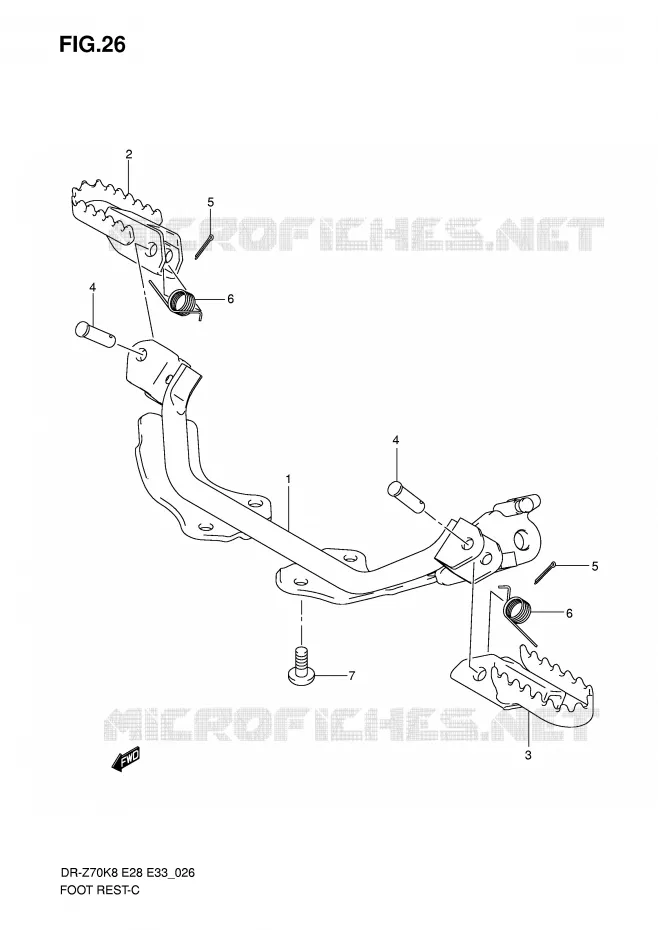 REPOSE PIED Suzuki MOTO 70 DR-Z 2008  DR-Z70K8(E28/E33)