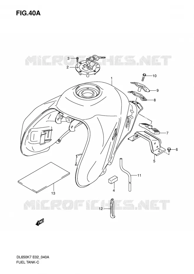 RESERVOIR D'ESSENCE (MODEL K8) Suzuki MOTO 650 V-STROM 2007  DL650AK7(E2)