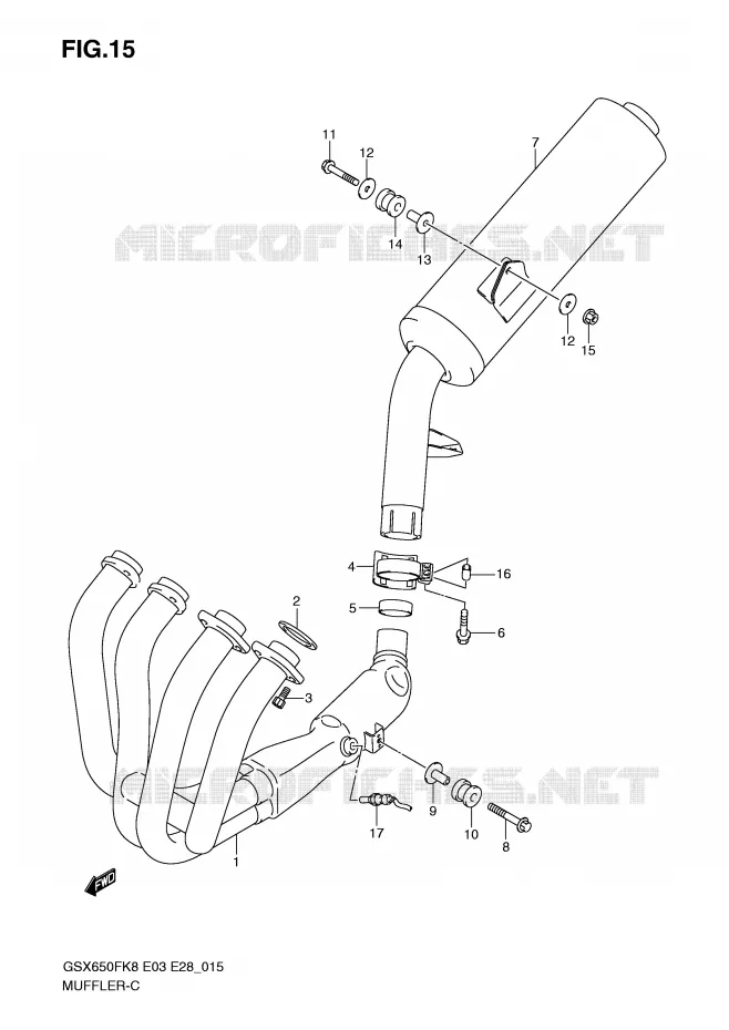 SILENCIEUX Suzuki MOTO 650 GSX-F 2009  GSX650FK9(E3/E28)