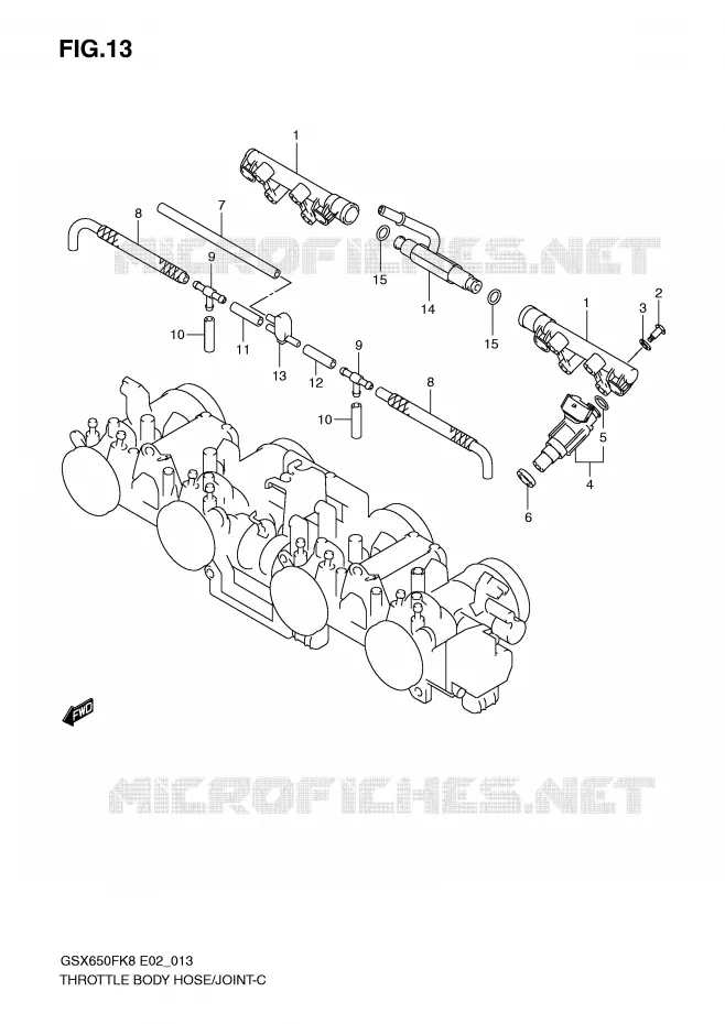SYSTÈME D'INJECTION Suzuki MOTO 650 GSX-F 2010  GSX650FAL0(E2)