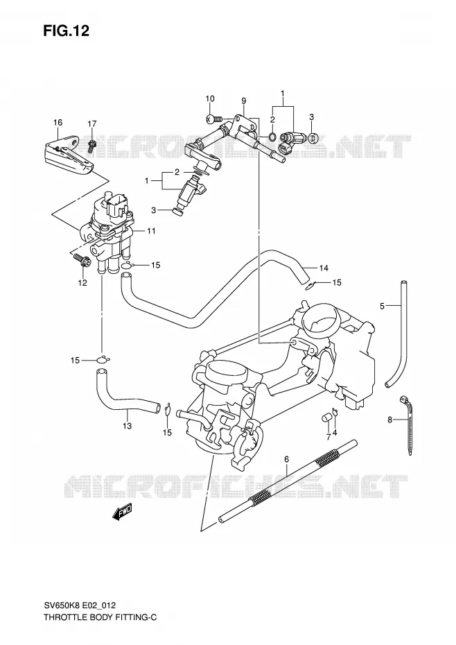 SYSTÈME D'INJECTION Suzuki MOTO 650 SV 2010  SV650SAL0(E2)