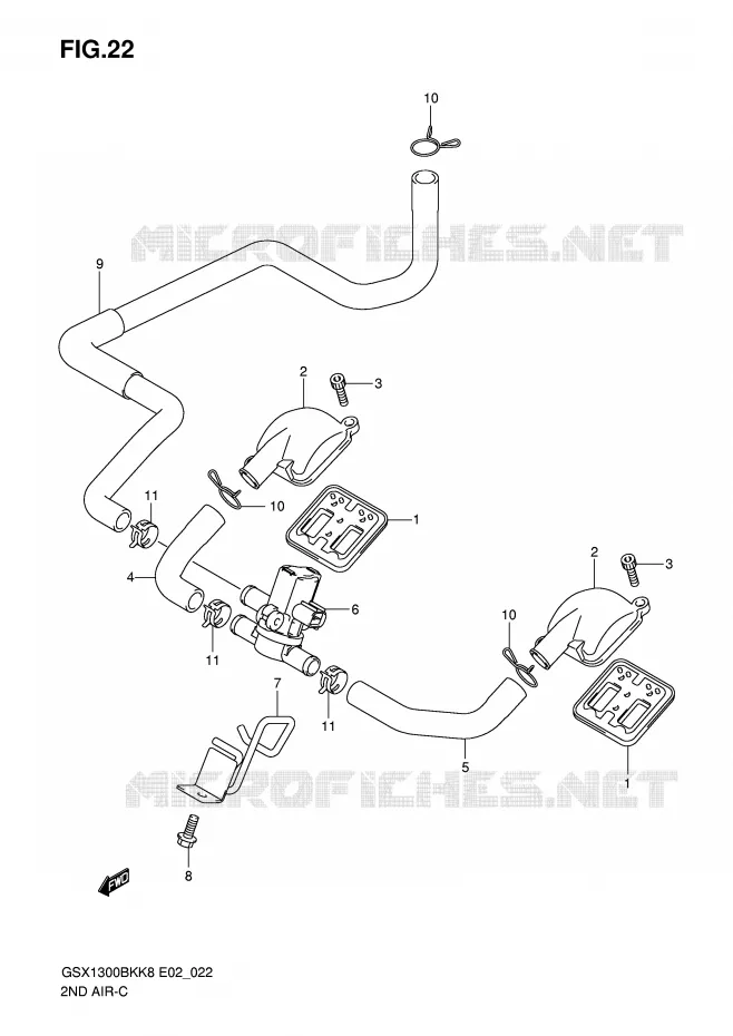 SYSTEME RECYCLAGE GAZ ECHAPPEMENT Suzuki MOTO 1300 B-KING 2011  GSX1300BKU2K8(E2)