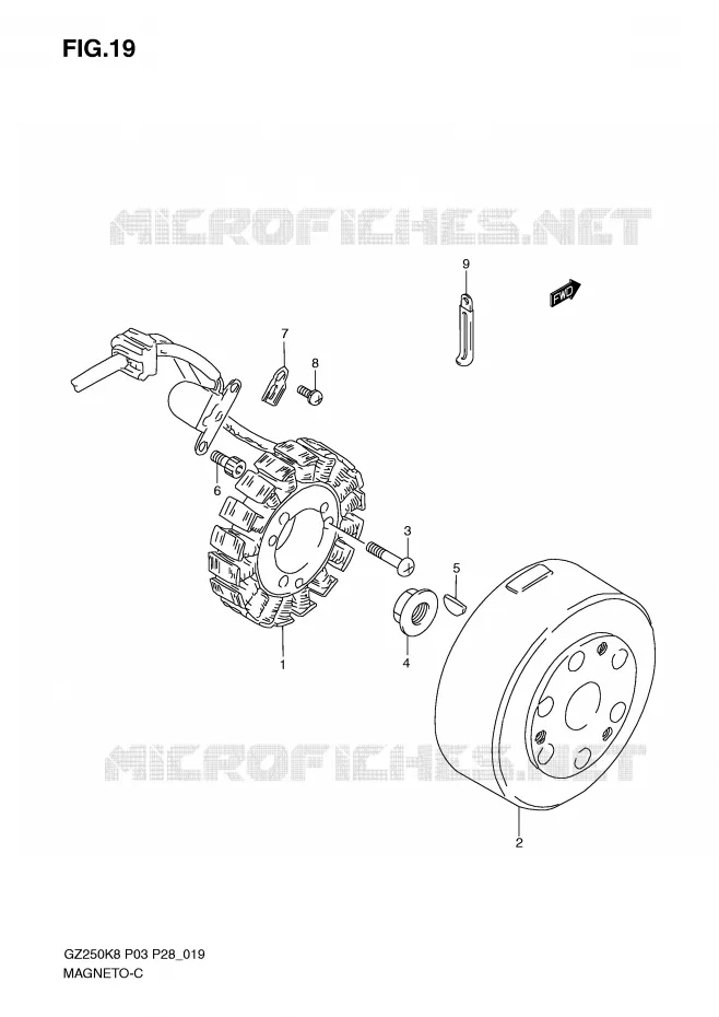 ALLUMAGE ROTOR - STATOR Suzuki MOTO 250 MARAUDER 2009  GZ250K9(P3)