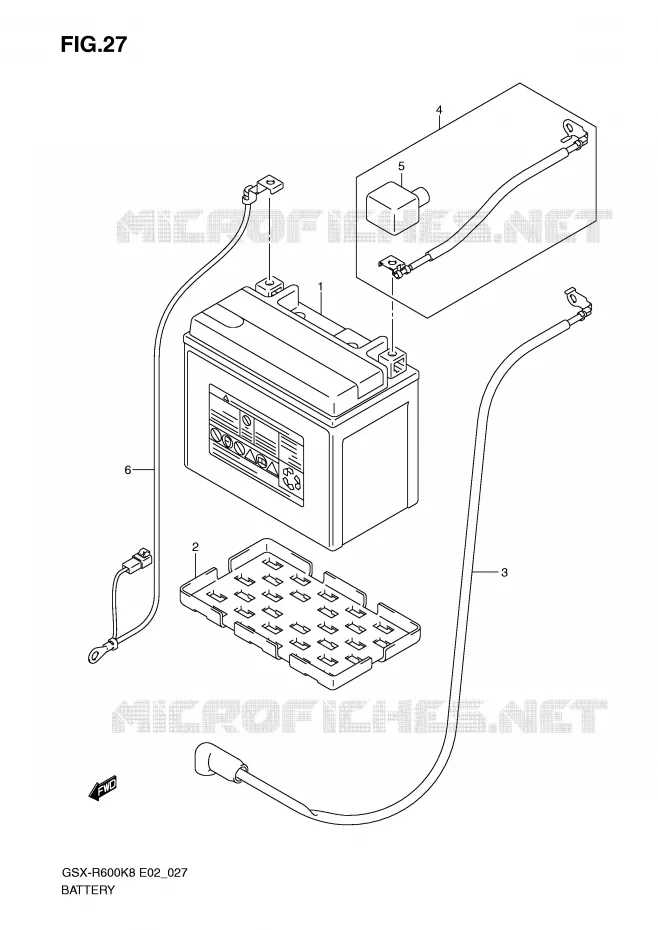 BATTERIE Suzuki MOTO 600 GSX-R 2009  GSX-R600UEK9(E2)