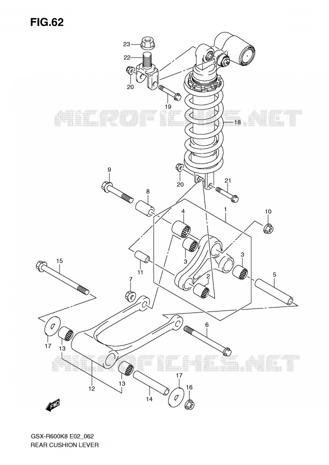 BIELLETTE DE SUSPENSION ARRIERE Suzuki MOTO 600 GSX-R 2009  GSX-R600UFK9(E2)