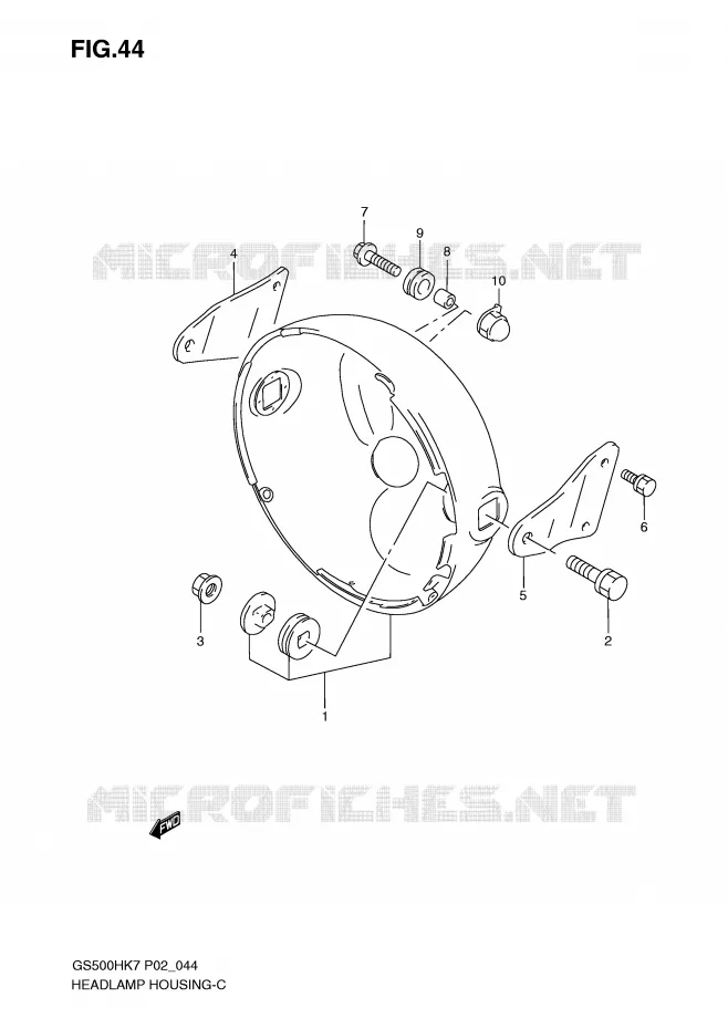 BOL DE PHARE (WITHOUT COWLING) Suzuki MOTO 500 GS-F 2007  GS500FMK7(P02)