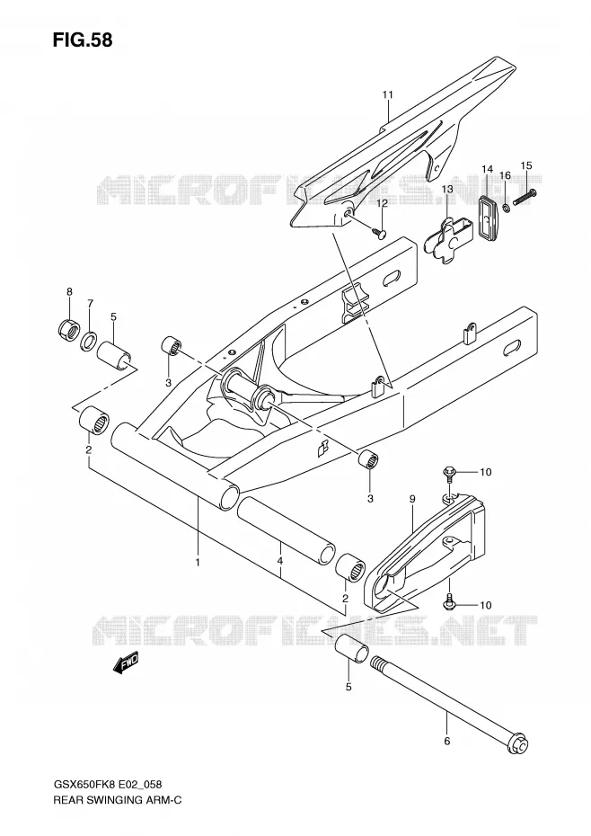 BRAS OSCILLANT ARRIERE Suzuki MOTO 650 GSX-F 2010  GSX650FL0(E2)