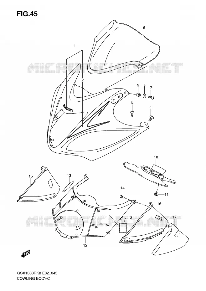 CARENAGES (MODEL K8) Suzuki MOTO 1300 HAYABUSA 2009  GSX1300RK9(E2)