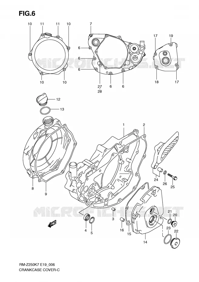 CARTER Suzuki MOTO 250 RM-Z 2007  RM-Z250K7(E19)